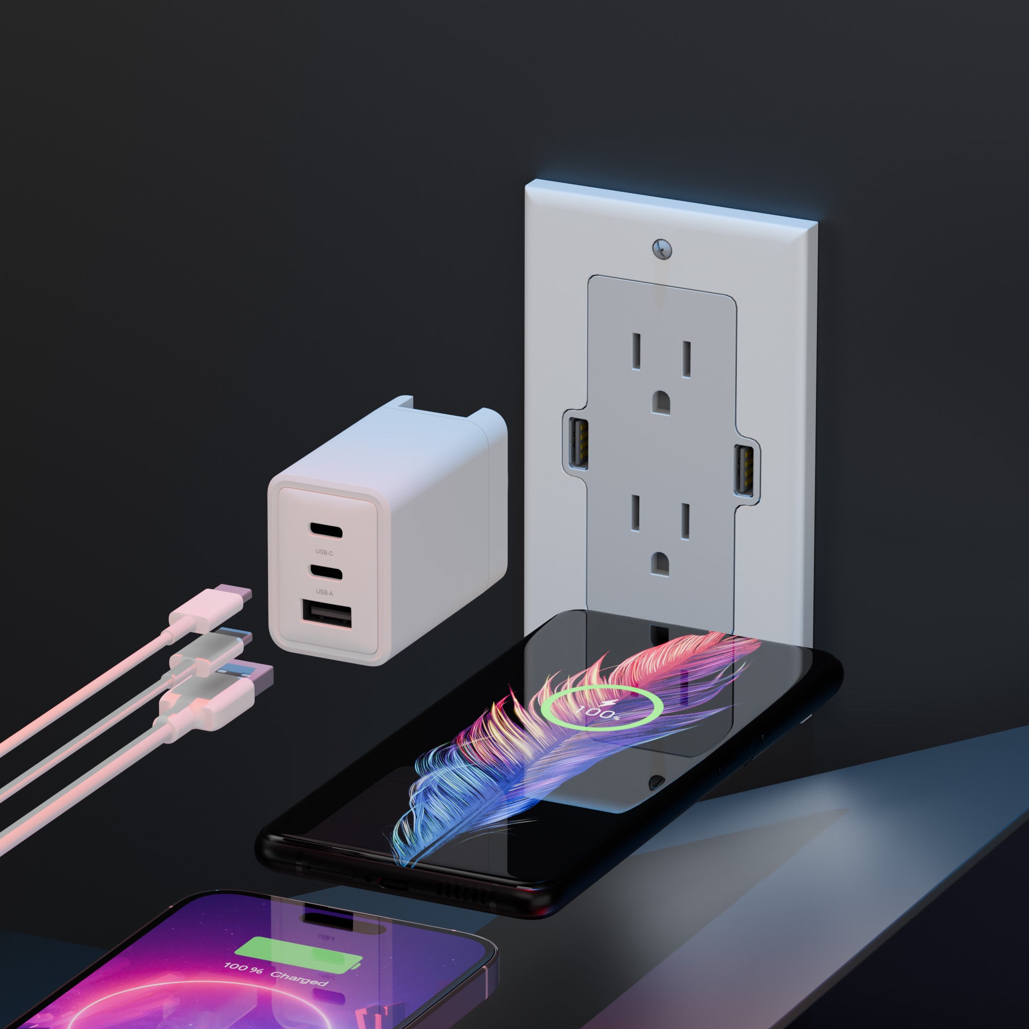 Wireless Charger Wall Phone Charger Phone Charging Station – Wall