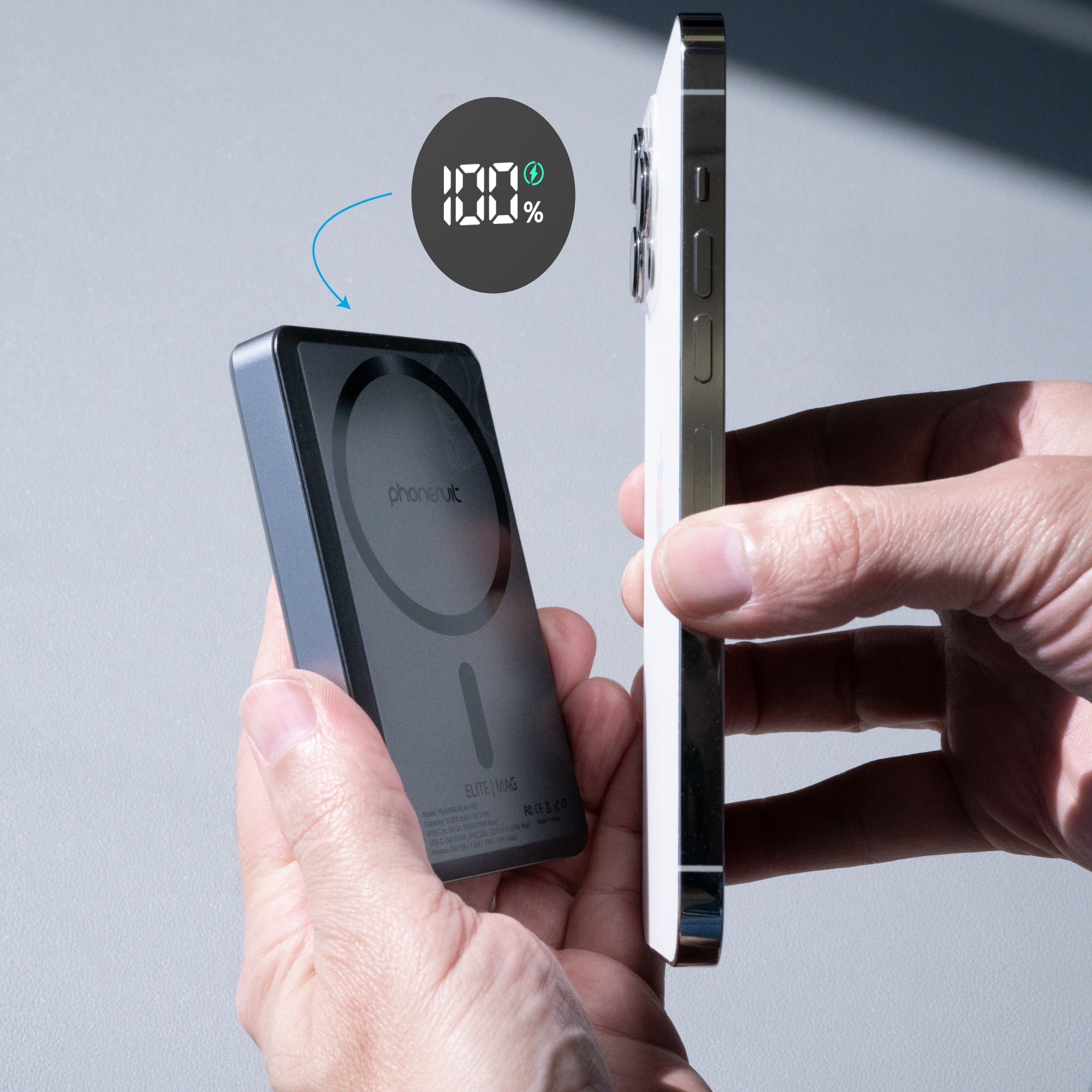Elite Mag Slim PRO LCD | 10,000 mAh | MagSafe Wireless iPhone Battery Pack & Portable Pocket Charger
